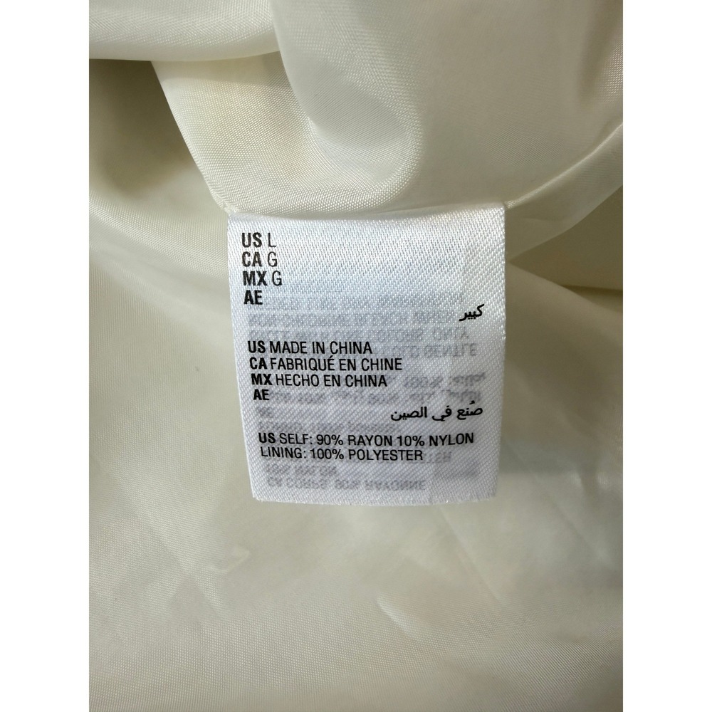 And Now This Womens Oversized One-Button Textured Blazer Cream Ivory Large L - Picture 5 of 10